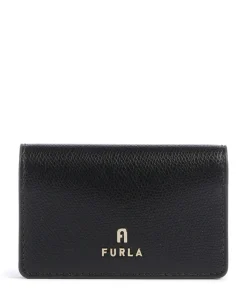 Camelia Kreditkartenetui genarbtes Leder schwarz