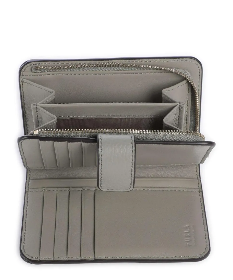 Camelia M Geldbörse genarbtes Leder grün