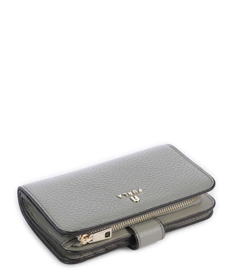 Camelia M Geldbörse genarbtes Leder grün