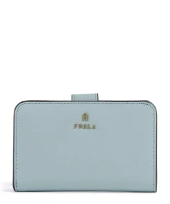 Camelia M Geldbörse genarbtes Leder aquamarine