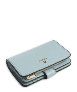 Camelia M Geldbörse genarbtes Leder aquamarine