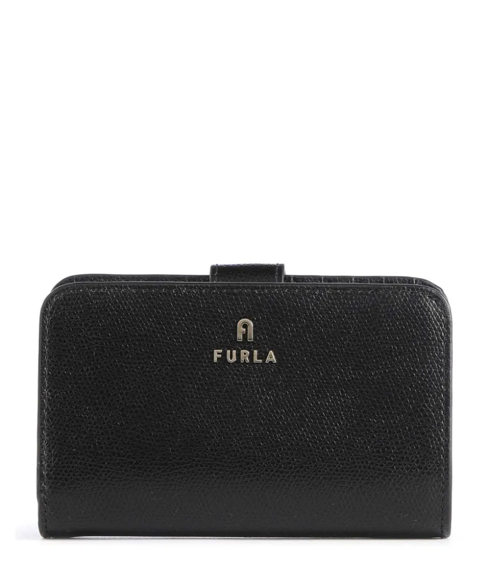 Camelia M Geldbörse genarbtes Leder schwarz