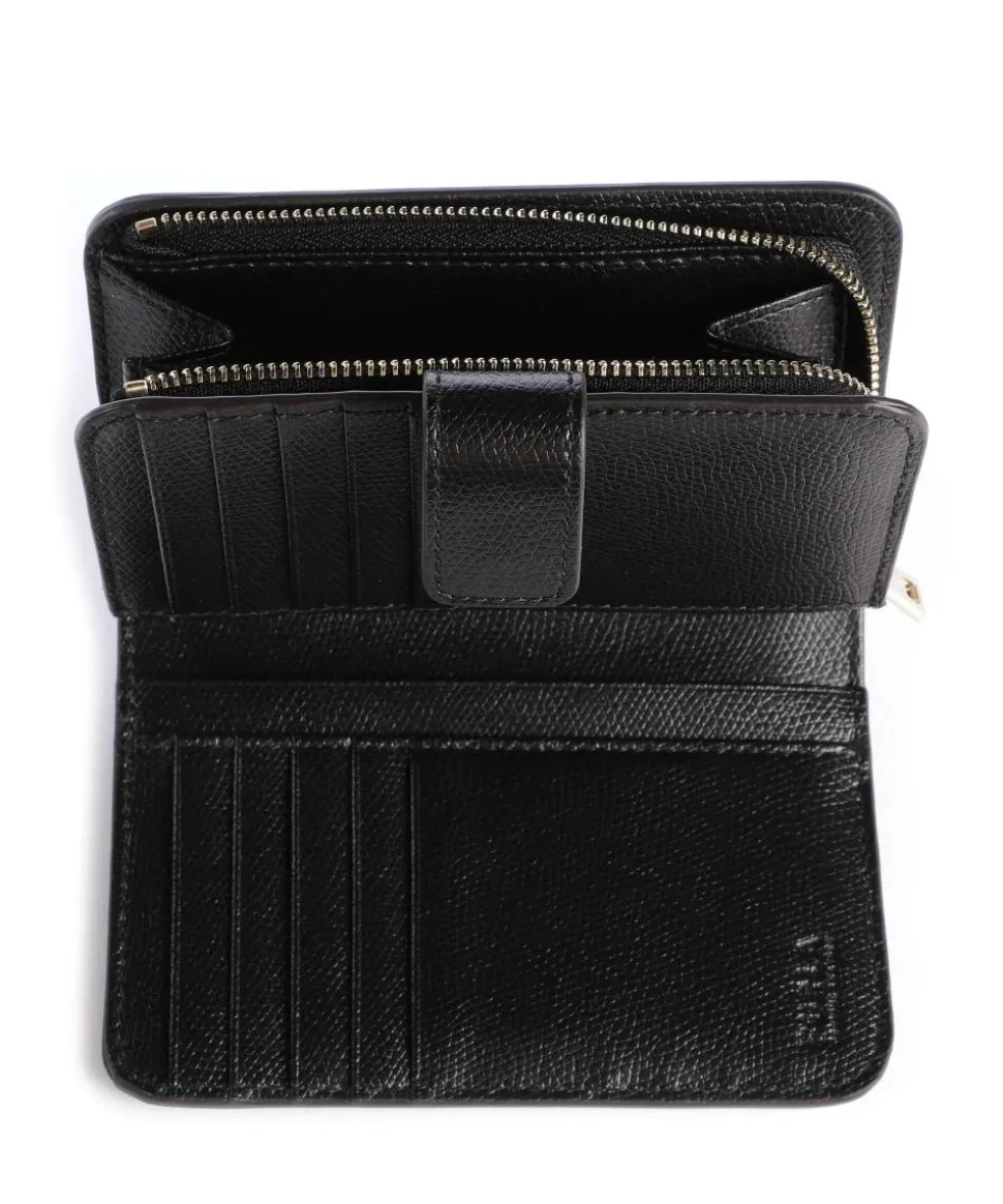 Camelia M Geldbörse genarbtes Leder schwarz