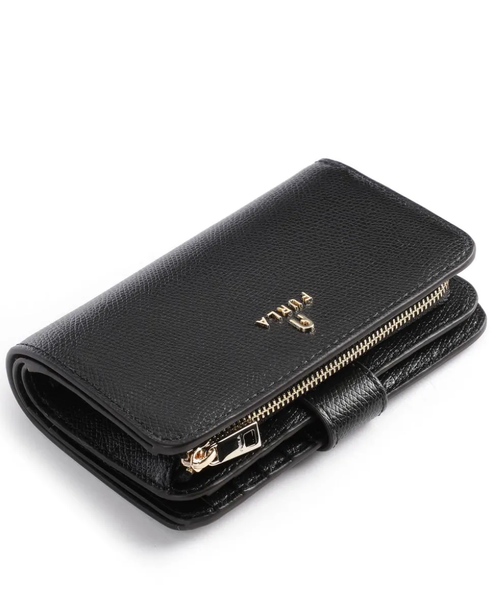 Camelia M Geldbörse genarbtes Leder schwarz