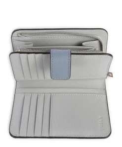 Camelia M Geldbörse genarbtes Leder blaugrau