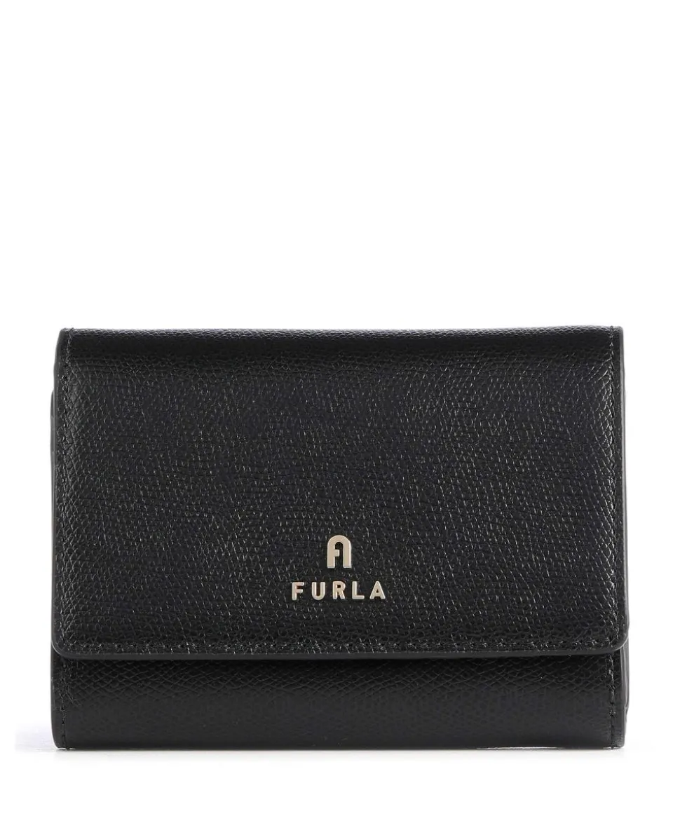 Camelia M Geldbörse genarbtes Leder schwarz