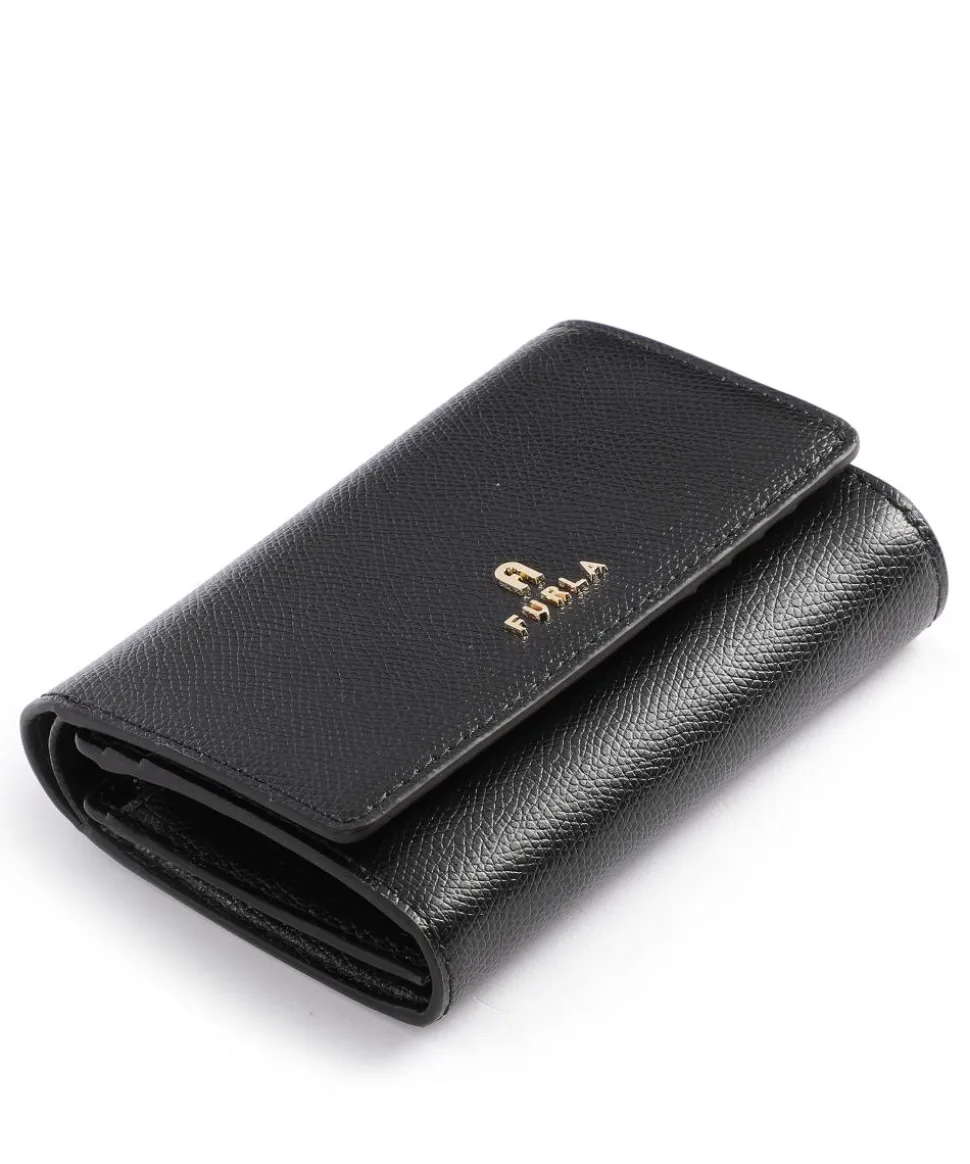 Camelia M Geldbörse genarbtes Leder schwarz