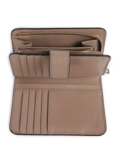 Camelia M Geldbörse genarbtes Leder taupe