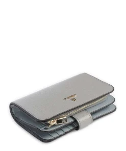 Camelia M Geldbörse genarbtes Leder hellgrau