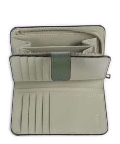 Camelia M Geldbörse genarbtes Leder dunkelgrün