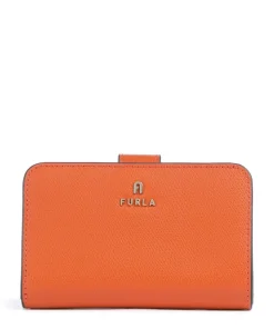 Camelia M Geldbörse genarbtes Leder orange