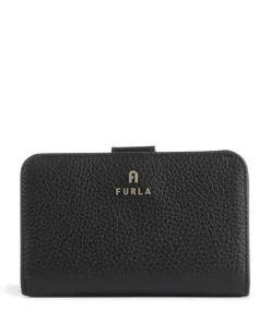 Camelia M Geldbörse genarbtes Leder schwarz