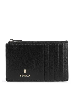 Camelia M Kreditkartenetui genarbtes Leder schwarz