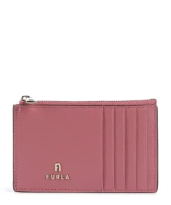 Camelia M Kreditkartenetui genarbtes Leder pink