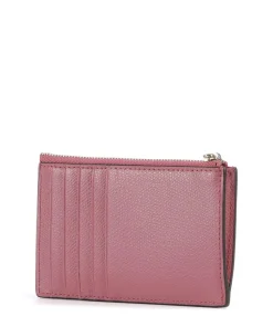 Camelia M Kreditkartenetui genarbtes Leder pink