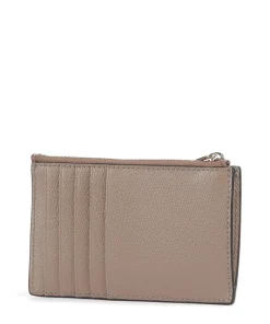 Camelia M Kreditkartenetui genarbtes Leder taupe
