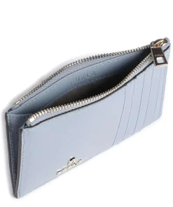 Camelia M Kreditkartenetui genarbtes Leder hellblau