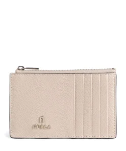 Camelia M Kreditkartenetui genarbtes Leder beige