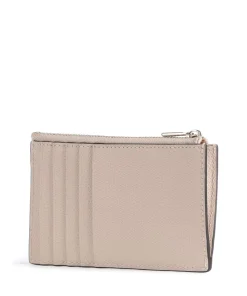 Camelia M Kreditkartenetui genarbtes Leder beige