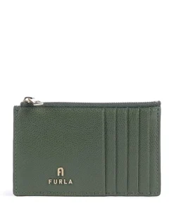 Camelia M Kreditkartenetui genarbtes Leder khaki