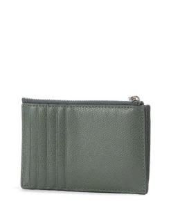 Camelia M Kreditkartenetui genarbtes Leder khaki