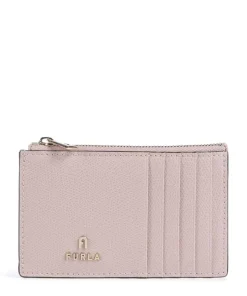 Camelia M Kreditkartenetui genarbtes Leder altrosa
