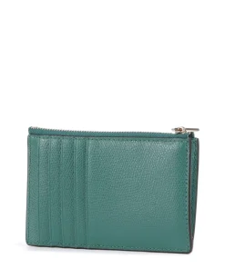 Camelia M Kreditkartenetui genarbtes Leder grünblau