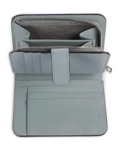 Camelia S Geldbörse fein genarbtes Leder blaugrau