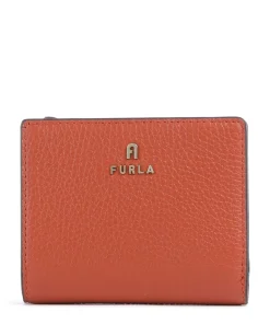 Camelia S Geldbörse genarbtes Leder terrakotta