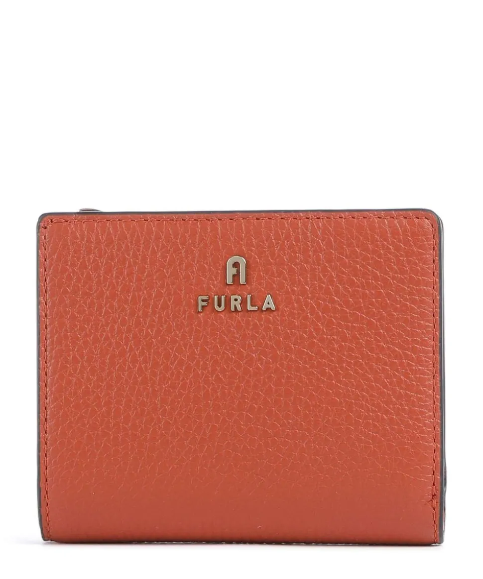 Camelia S Geldbörse genarbtes Leder terrakotta