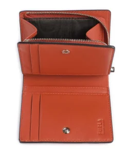 Camelia S Geldbörse genarbtes Leder terrakotta