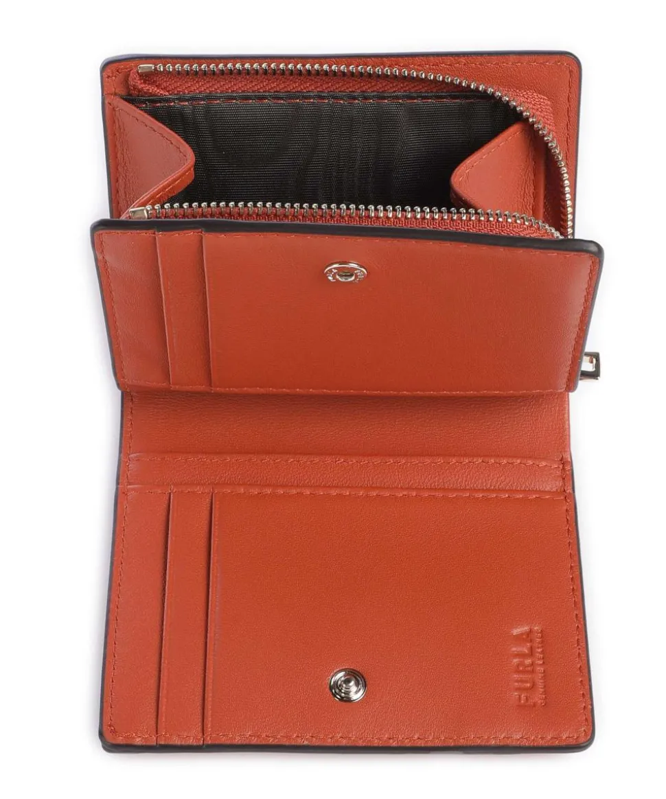 Camelia S Geldbörse genarbtes Leder terrakotta