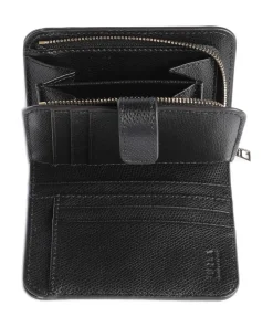 Camelia S Geldbörse genarbtes Leder schwarz