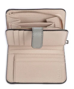 Camelia S Geldbörse genarbtes Leder hellgrau