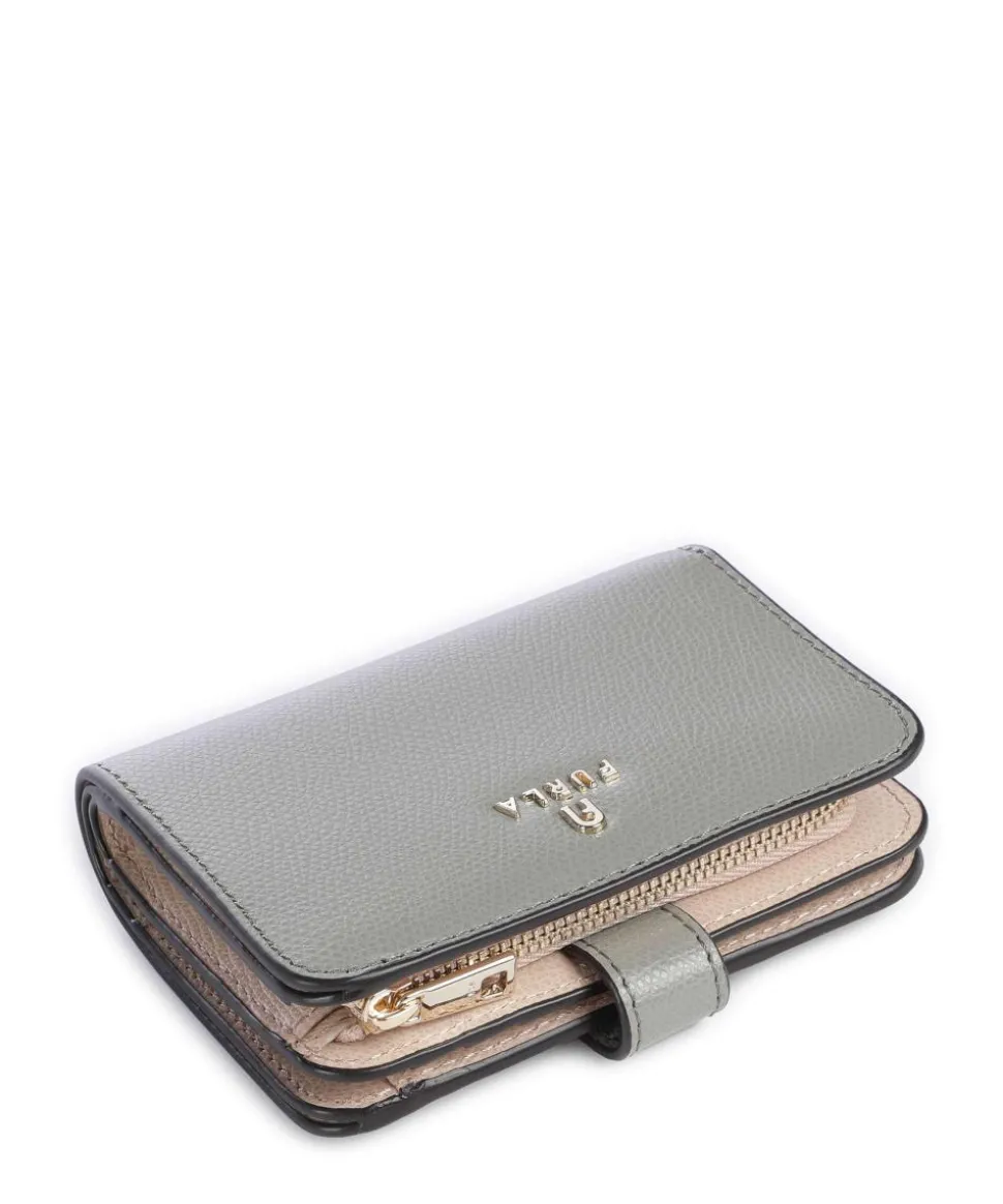 Camelia S Geldbörse genarbtes Leder hellgrau