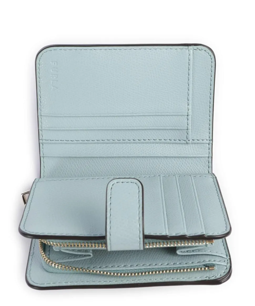 Camelia S Geldbörse genarbtes Leder aquamarine