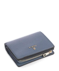 Camelia S Geldbörse genarbtes Leder dunkelblau