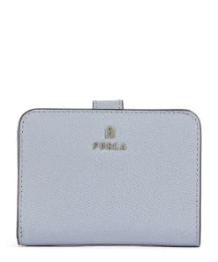 Camelia S Geldbörse genarbtes Leder hellblau