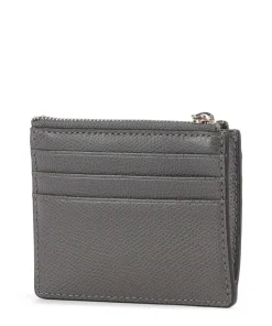 Camelia S Kreditkartenetui genarbtes Leder dunkelgrau