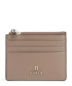 Camelia S Kreditkartenetui genarbtes Leder taupe