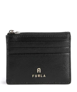 Camelia S Kreditkartenetui genarbtes Leder schwarz