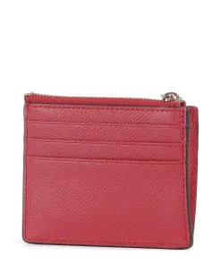 Camelia S Kreditkartenetui genarbtes Leder dunkelrot