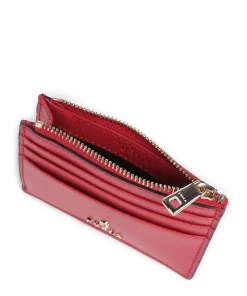 Camelia S Kreditkartenetui genarbtes Leder dunkelrot