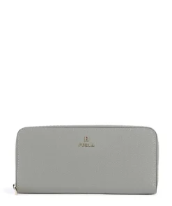 Camelia XL Geldbörse genarbtes Leder graugrün