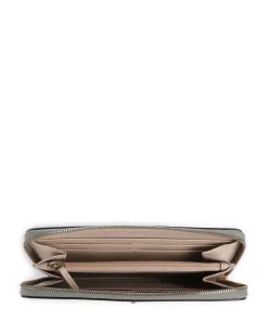 Camelia XL Geldbörse genarbtes Leder graugrün