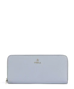 Camelia XL Geldbörse genarbtes Leder hellblau