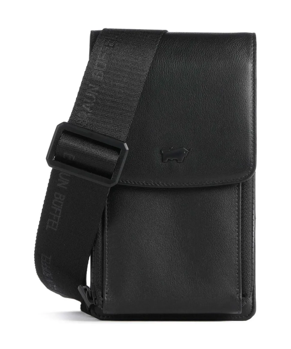 Capri RFID Handytasche genarbtes Rindsleder schwarz