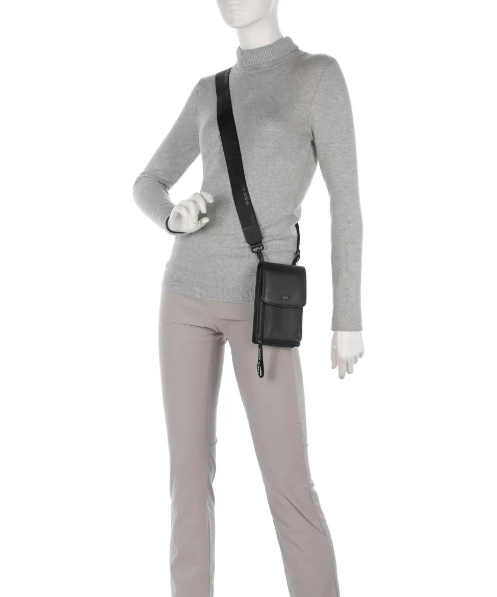 Capri RFID Handytasche genarbtes Rindsleder schwarz