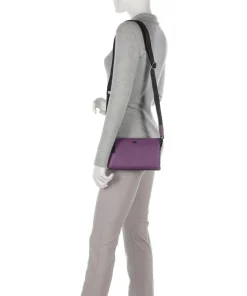 Capri RFID Umhängetasche weiches Rindsleder violett