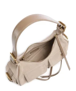 Cargo Classic Schultertasche aufgerautes Rindsleder beige